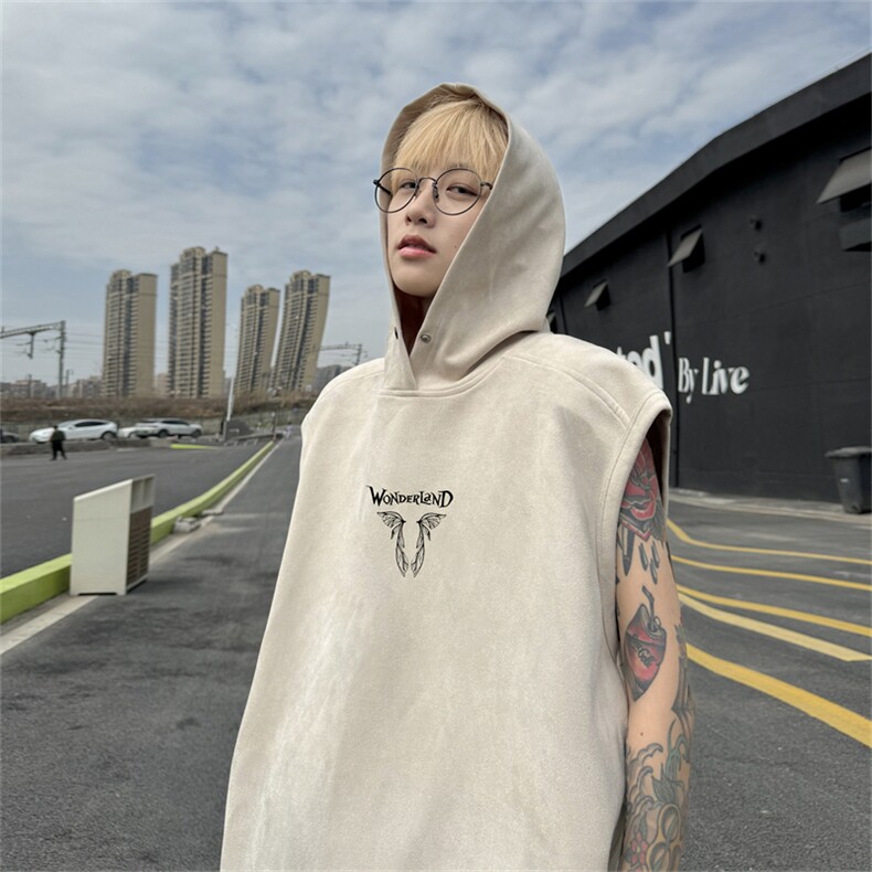 麂皮绒绒背心坎肩男T恤美式港风JLB455-P30控48图片