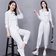 2021春季新款气质优雅时尚休闲时尚纯色套装，女装套装/套裙，曼娅璐