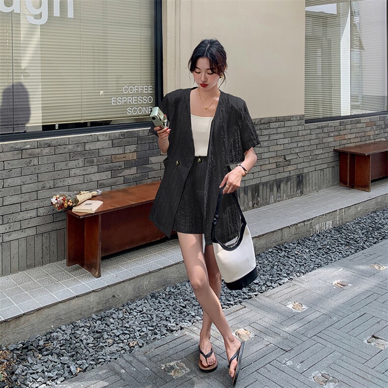盐系轻熟穿搭格子背带裤女夏薄款2025年新款洋气减龄短裤,商品下架区,魅家