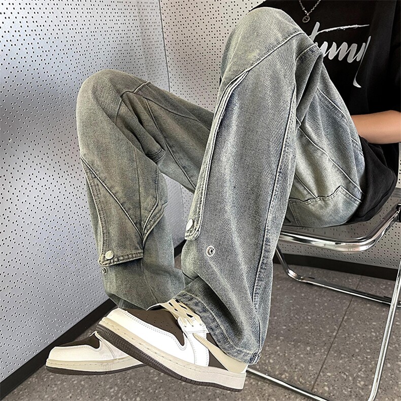 宽松牛仔裤男款潮牌美式高街vibe夏季oversize直筒裤子男N030-P50,男装牛仔裤,星座308B-2