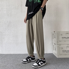 冰丝裤子男夏季薄款休闲长裤男士宽松潮牌九分运动裤男K0297-P35，男装休闲裤，星座308B-1