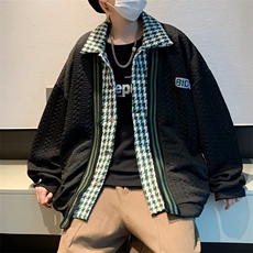 美式假两件拼接外套男春秋ins潮港风情侣vintage棒球服9345-p60，女装短外套，星座1008-1