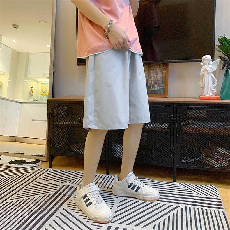 港风男夏季直筒松紧腰休闲小熊速干运动短裤,男装牛仔裤,电商D321-1