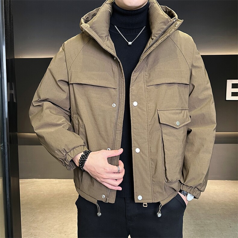 白鸭绒羽绒服男外套标50休闲时尚纯色上衣连帽款B317/6085/P245,男装羽绒服,电商B317