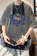 ！2023夏季新款男士水洗短袖T恤潮牌半袖体恤XT107P35，男装T恤，电商B220