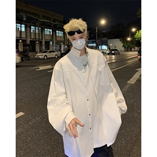 衬衫男士长袖韩版潮流垫肩宽松百搭2024秋冬ins帅气外套CY984-P39，男装衬衫，星座412-3