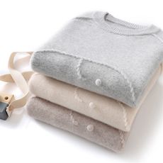 优质精选儿童羊毛针织衫手工小象绣花男女童套头打底上衣，童装儿童羊毛衫，初丹羊绒童装