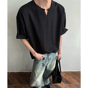 现货库存夏装新款美式蛇形纹短袖宽松休闲情侣T恤上衣男TX002-P22图片