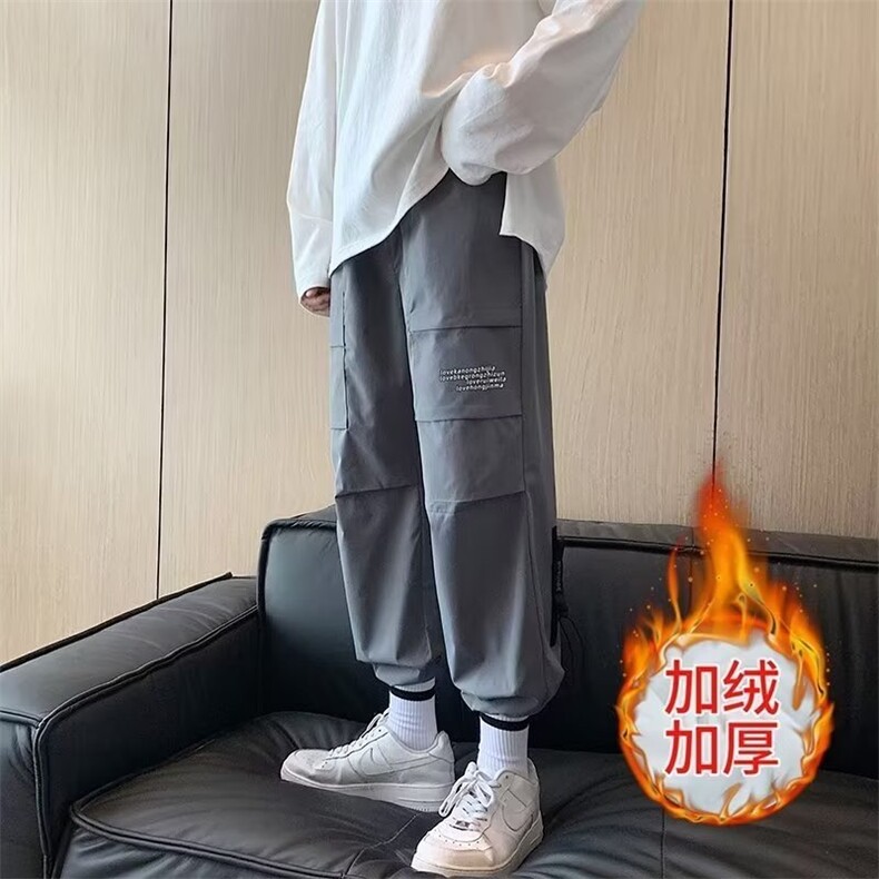 男秋季新款港风束脚休闲裤T2081加绒款P32图片