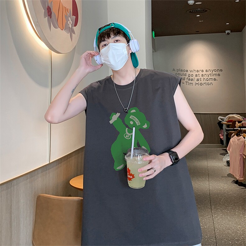 直播抖音得物品质纯棉250克无袖背心T恤T2534P25控39,男装背心/马甲,电商C408(原B339-1)