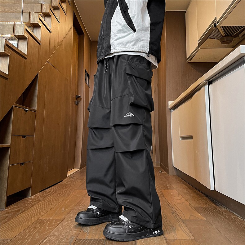 8XL-M刺绣冲锋裤男款大码春秋户外机能登山裤直筒阔腿裤KZ020P50图片