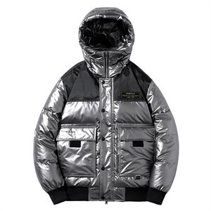 2020冬装新款潮牌亮色连帽羽绒服男士插色百搭外套 A438-852图片