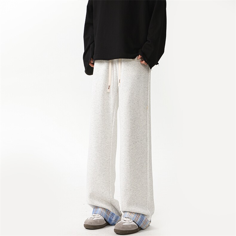 03秋季新款宽松直筒裤脚拼接休闲裤运动裤潮XZ211-1-K2450-P55，女装休闲裤，星座211-1