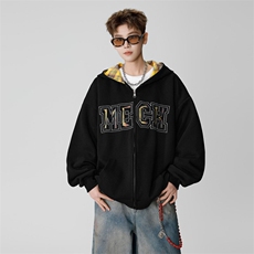 2025春季新款男士重磅开衫连帽卫衣重工刺绣外套WY10特P80，男装卫衣，电商B220