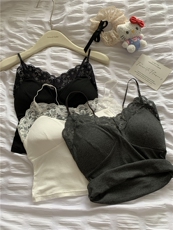 蕾丝拼接小吊带背心女内搭夏季纯欲性感无袖打底上衣，女装背心吊带，梦白服饰厂