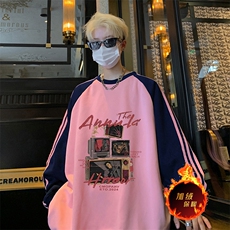 抖音得物供货提供视频秋冬重磅美式宽松织带圆领卫衣0772，男装卫衣，电商A486