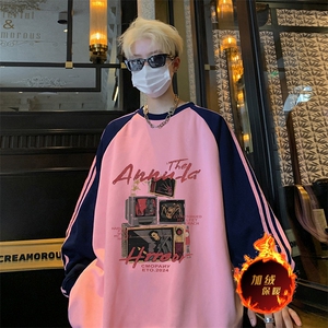 抖音得物供货 提供视频 秋冬重磅美式宽松织带圆领卫衣0772图片