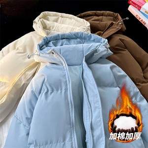 三防面料2025连帽棉服冬季新款纯色加厚保暖外套男生MY8555-P60特图片
