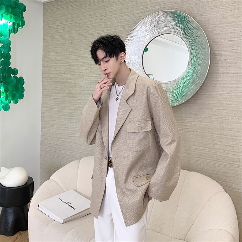 早春制小香风香槟金色亮丝西服男时尚复古风上衣A452,男装西服,电商A452