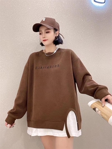 新款字母加绒卫衣,女装卫衣/绒衫,娇姿百合