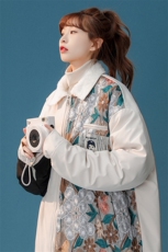 1中性风刺绣拼接翻领羊羔毛棉衣女棉服女外套女8723P110控148，女装棉衣/棉服，星座226-2