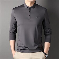 D66124钱塘2020-2新款休闲百搭中年男士长袖薄款简约T恤P73，男装T恤，钱塘207-2
