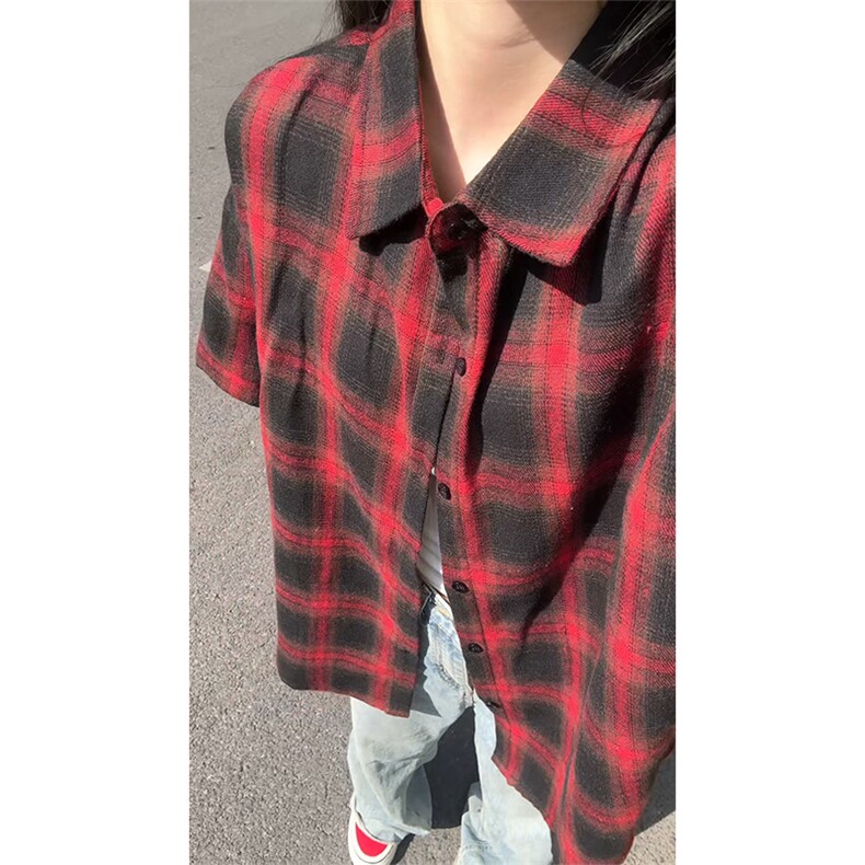 短袖格子衬衫6604特P32,男装T恤,电商A309