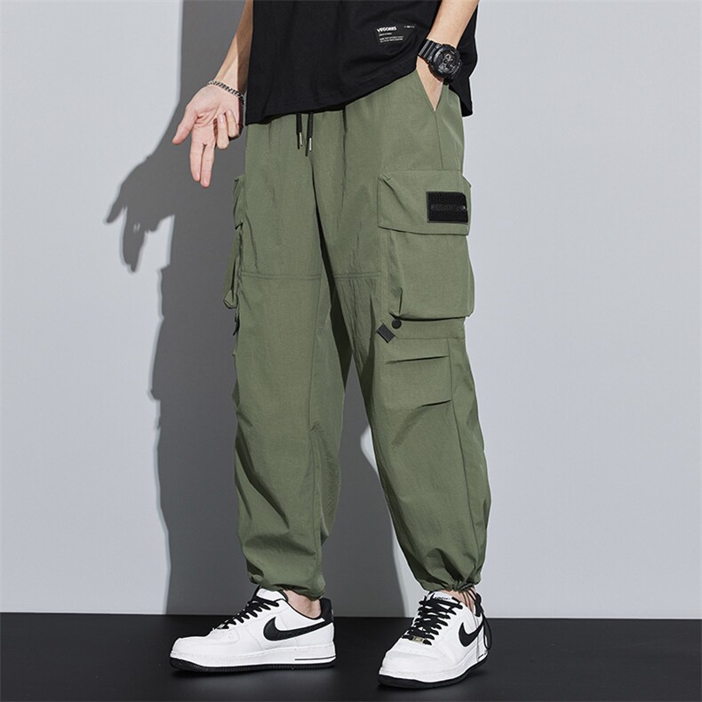 港风工装休闲裤男宽松直筒束脚伞兵裤KP803 P55图片