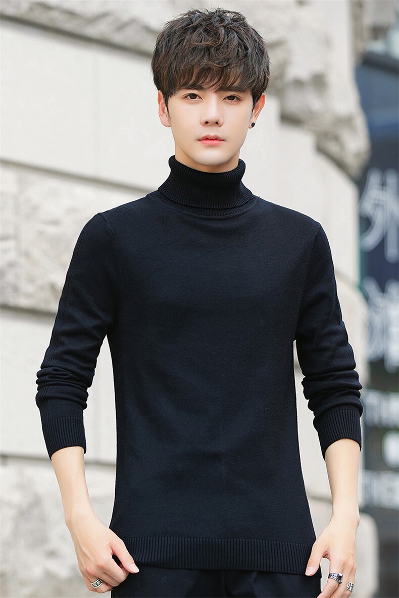 秋冬款高领毛衣男士韩版修身打底衫加厚潮针织衫98005P45,男装T恤,电商A355（原A415）