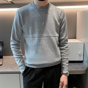 秋季潮牌高领毛衣男2026新款痞帅气打底衫男装潮流针织上衣 S571图片