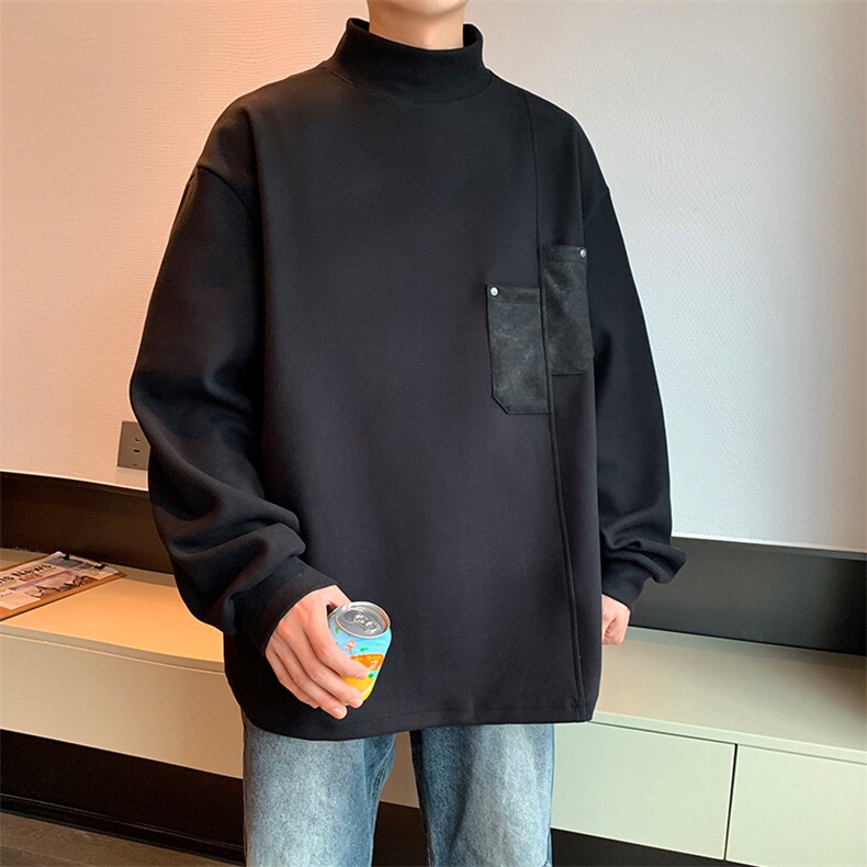 秋冬德绒卫衣男潮流卫衣高领口袋青少年上衣WY735-P33,男装卫衣,星座210-1