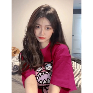 M297-P30 卡通纯棉印花短袖 火龙果超显白男女款情侣图片