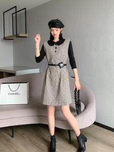 女人味两件套连衣裙，女装连衣裙，英利伊人