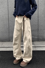 2026春季新款外景美式拼接水洗弯刀裤M-5XLGK251055-特P40，男装休闲裤，电商A022