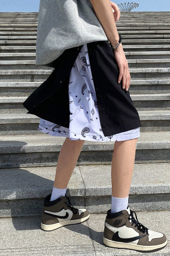夏季假两件排扣短裤宽松直筒五分裤A125-6607-P35,男装牛仔裤,电商A125