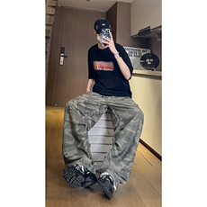 现货早秋伞兵裤子潮牌宽松阔腿登山工装休闲长裤男K651-P45控68，男装工装外套，星座205-5