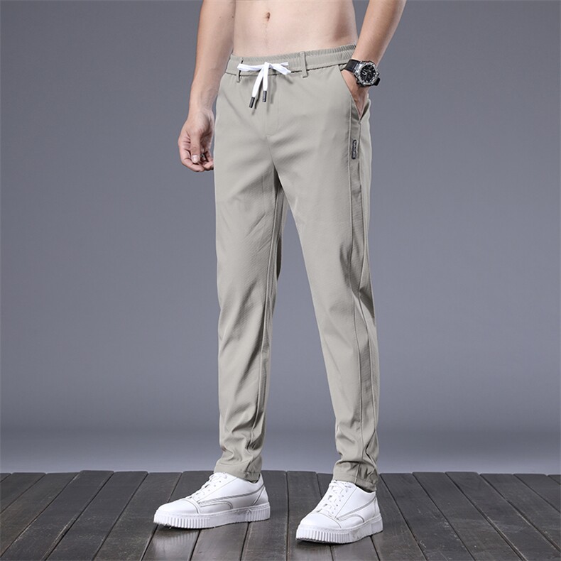 现货5万件高品质弹力夏季薄款冰丝裤男商务休闲裤子，男装休闲裤，星座815-2