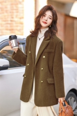 高品质！短款毛呢羽绒服女洋气2024年冬季新款高级感保暖显瘦90绒，女装毛呢外套，韩宇舍