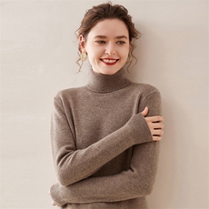 秋冬新款优雅显瘦高领羊绒衫百搭时尚保暖女式毛衣，女装羊绒衫，米琪莲羊绒