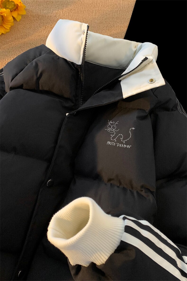 ！2025秋冬新款男士撞色立领棉服加厚棉衣MY203特P80,男装棉衣,电商B220