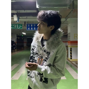 加绒#原版做法毛领+口袋拉链【纯棉华棉】宽松外套  B110-P68图片