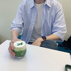 816B-CS003-P45中性风夏季学生休闲韩版短袖衬衫韩男，男装衬衫，星座816B