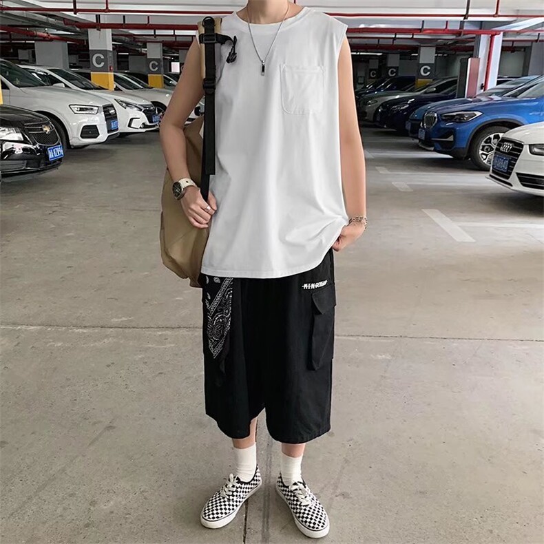 纯色背心男潮流百搭休闲T32P22图片