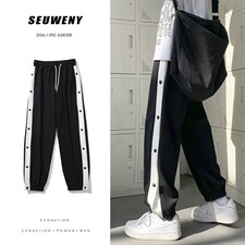 主推！排扣卫裤休闲裤运动裤宽松篮球裤男313A-1-CN04-P45控价58图片