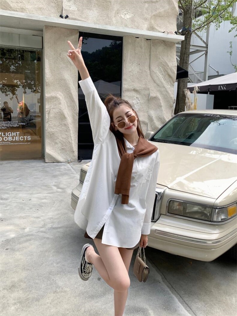 秋季披肩衬衫，女装衬衫，吉之红