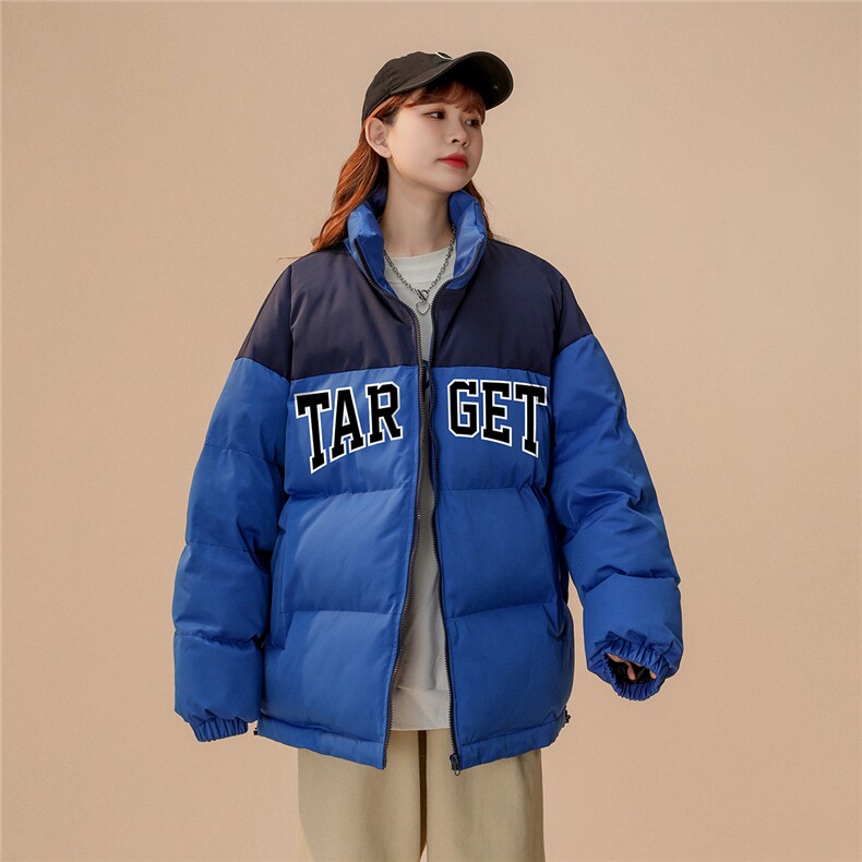 中性22冬季潮流字母印花拼色立领棉服TPMY255P85控138特批无差价,男装棉衣,A247A