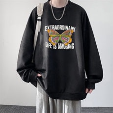 麂皮绒卫衣男大码重磅长袖t恤男JW81366-P35，男装卫衣，电商A040