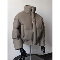 现货5W件冬季三防重磅硬挺boxy短款羽绒立领PU皮棉衣外套加厚棉服，男装棉衣，电商A486