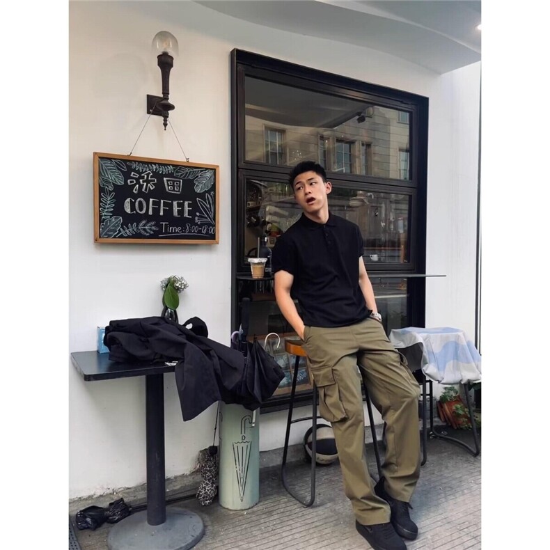 GTAL美式polo衫270g珠地棉重磅黑色薄款翻领T恤修身24133P25特,男装Polo衫,电商D256-2(原A064-2)