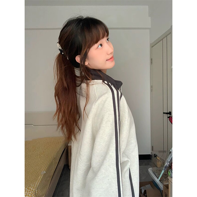 抖音得物高品质美式高街重磅结构设计拼接织带立领卫衣外套CM42,男装卫衣,电商A486